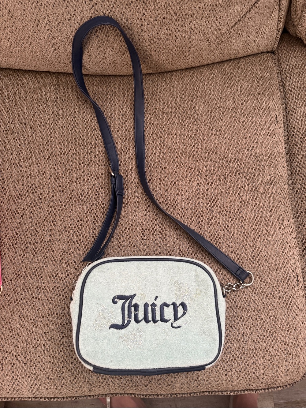 Juicy Couture White and Navy Crossbody Bag
